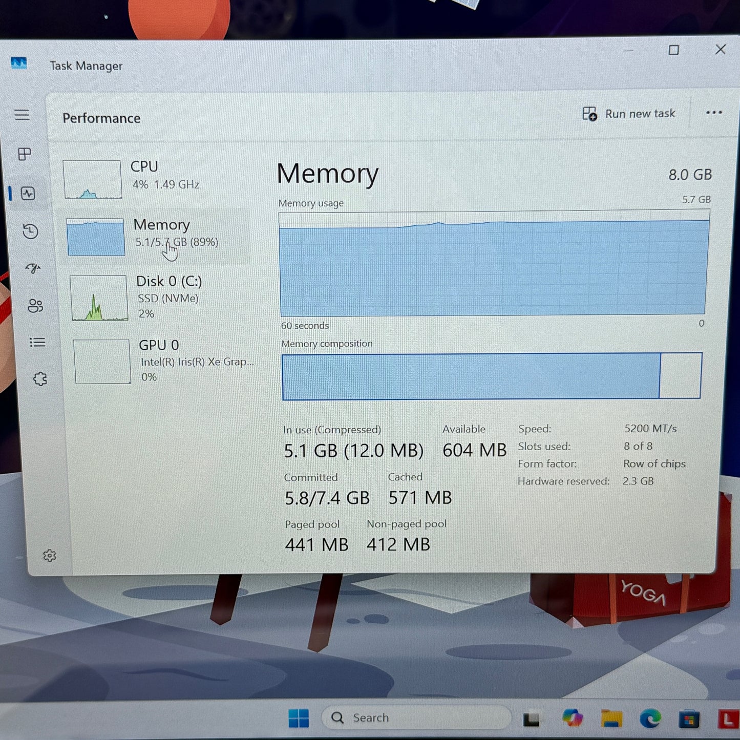 Lenovo Yoga 7 2-in-1 14IRL8 14" i5-1335U 1.3GHz 8GB RAM 512GB SSD