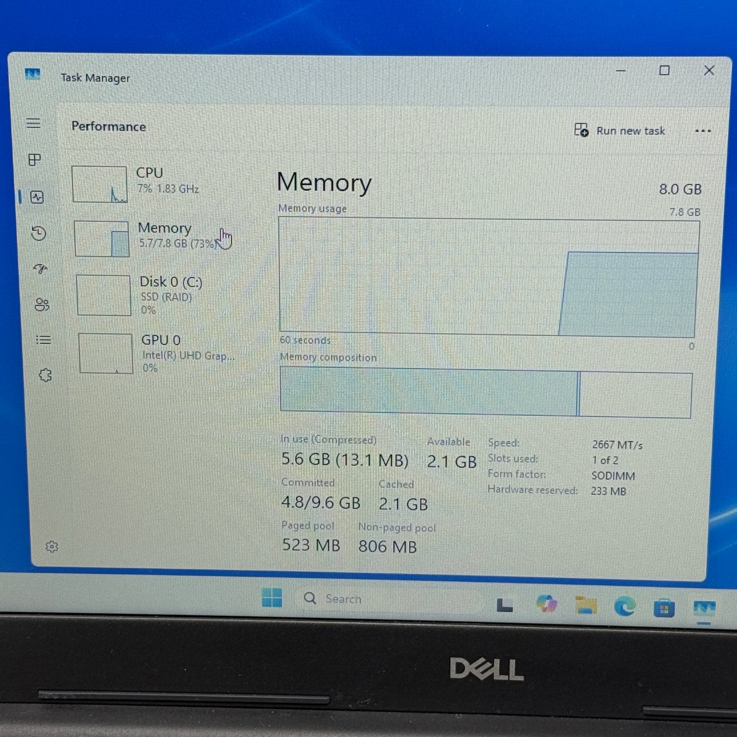 Dell Inspiron 3593 15.6" i3-1005G1 1.2GHz 8GB RAM 1TB SSD