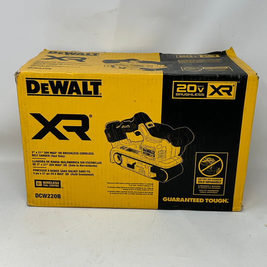 New DeWalt DCW220B 20V MAX XR Cordless Brushless Belt Sander Bare Tool