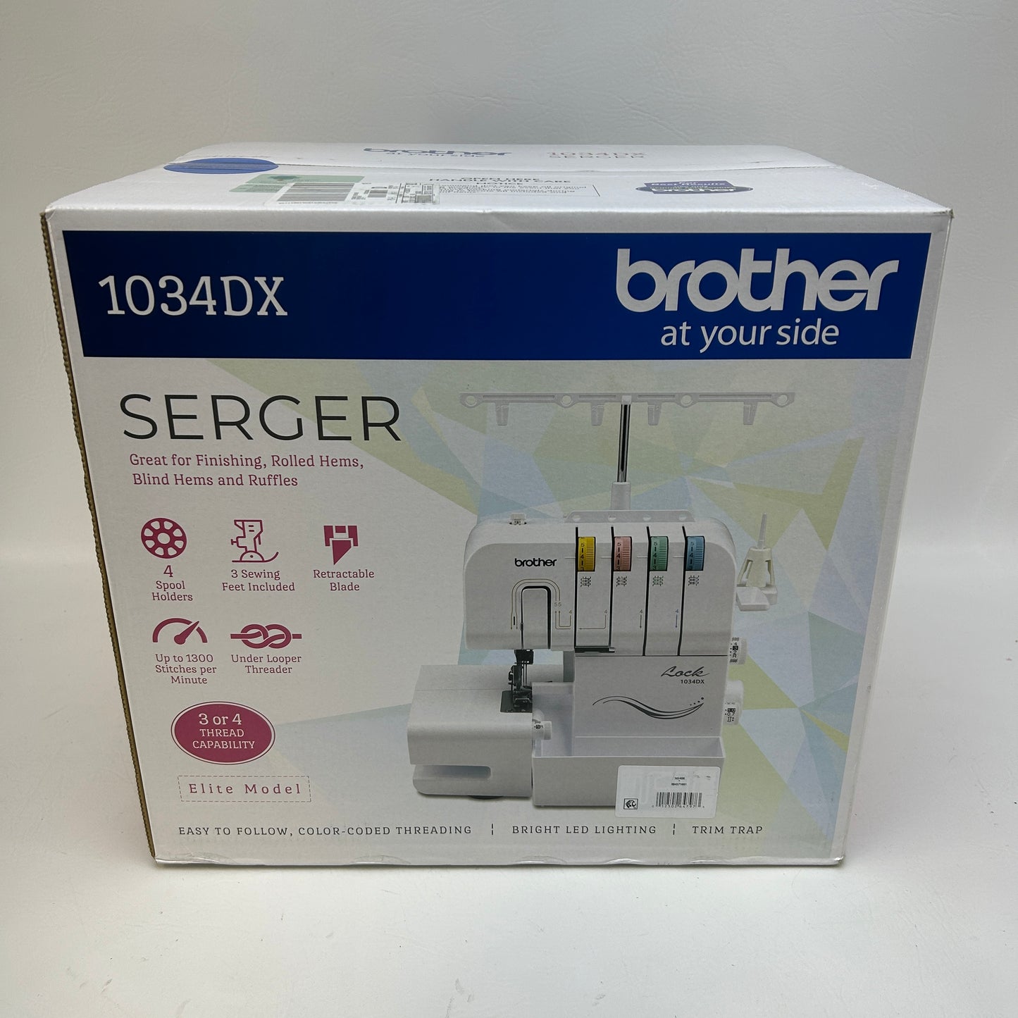 New Brother 1034DX Serger Overlock Sewing Machine 3/4 Thread