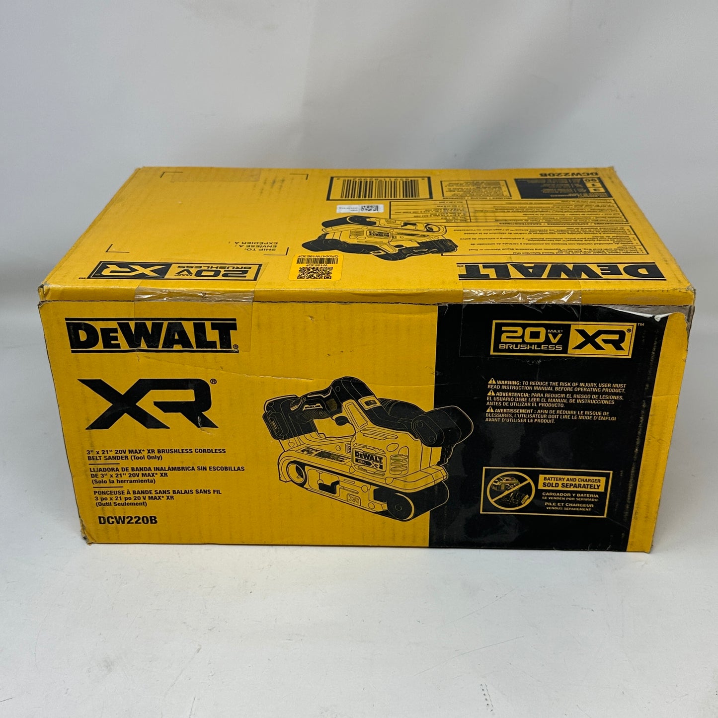 New DeWalt DCW220B 20V MAX XR Cordless Brushless Belt Sander Bare Tool