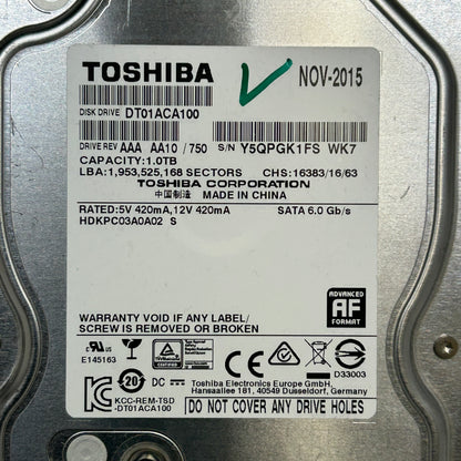 Toshiba 3.5" DT01ACA100 1TB SATA III 6Gbps HDD DT01ACA100