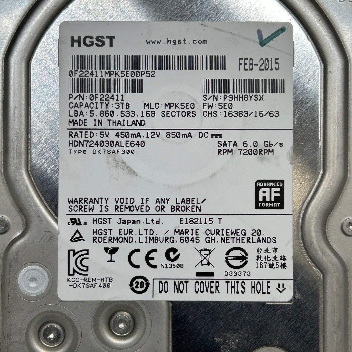 Hitachi 3.5" HDN724030ALE640 3TB SATA III 6Gbps HDD 0F22411