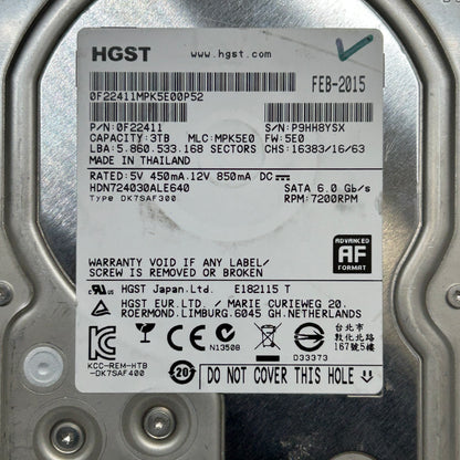 Hitachi 3.5" HDN724030ALE640 3TB SATA III 6Gbps HDD 0F22411