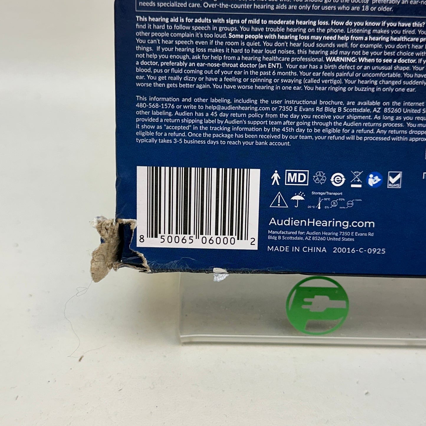 New Audien Atom One Hearing Aids AT1RB004 Rechargeable