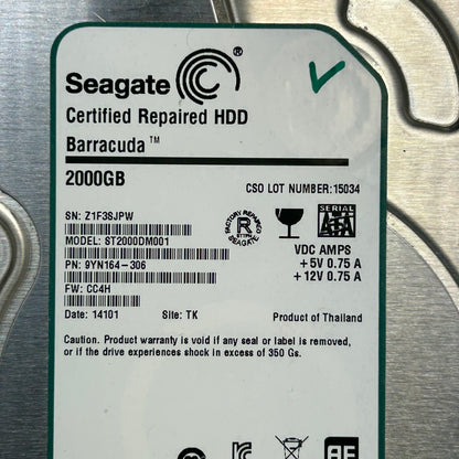 Seagate 3.5" Barracuda 2TB SATA III 6Gbps HDD ST2000DM001