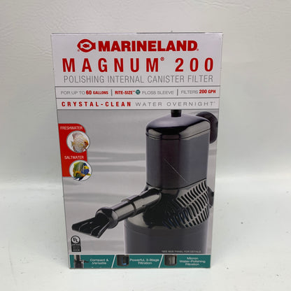 New Marineland Magnum 200 Polishing Internal Canister Filter 200 GPH P5142034