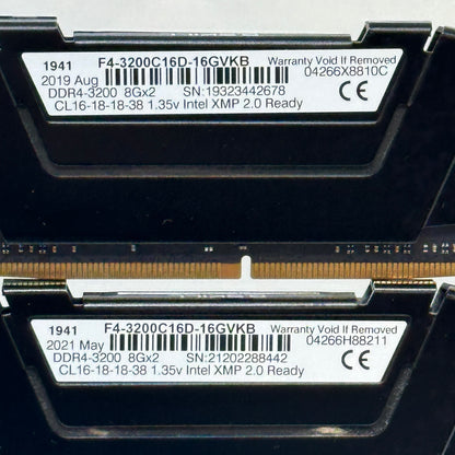 G.Skill Ripjaws V 16GB (2x8GB) RAM DDR4 3200MHz F4-3200C16D-16GVKB