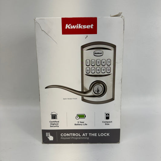 New Kwikset SmartCode 917 Electronic Lever Tustin Keypad Lock Satin Nickel