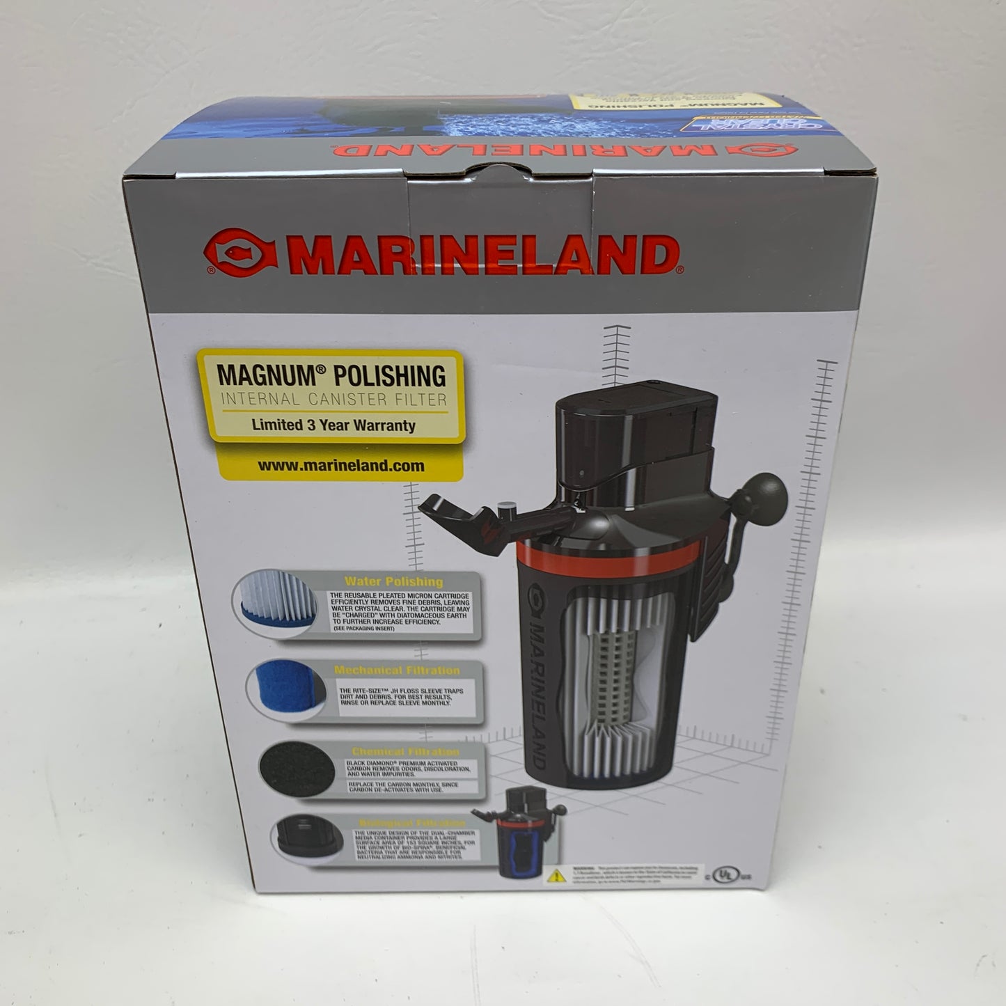 New Marineland Magnum Polishing Internal Canister Filter ML90770-900 290 GPH