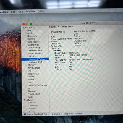 2013 Apple MacBook Pro 13.3" i7 3.1GHz 16GB RAM 1TB SSD Silver A1502