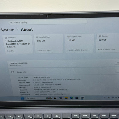 Dell Vostro 14 5410 14" i5-11320H 3.2GHz 8GB RAM 256GB SSD