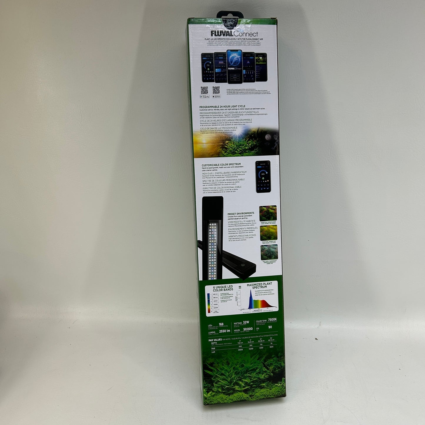 New Fluval Plant 4.0 LED Aquarium Light 32W 23-35" Bluetooth Wi-Fi App 16886