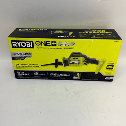 New Ryobi ONE+ HP 18V Compact  Brushless One-Handed Reciprocating Saw PSBRS02B