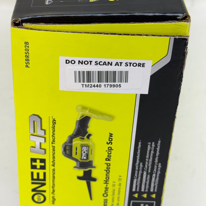 New Ryobi ONE+ HP 18V Compact  Brushless One-Handed Reciprocating Saw PSBRS02B