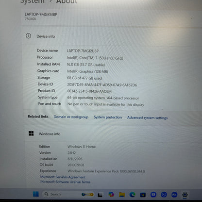 Samsung Galaxy Book4 7MGK9JBP 15.6" Athlon Gold 3150U 1.8GHz 16GB RAM 512GB SSD