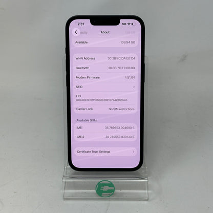 Factory Unlocked Apple iPhone 14 128GB Midnight MPUA3LL/A