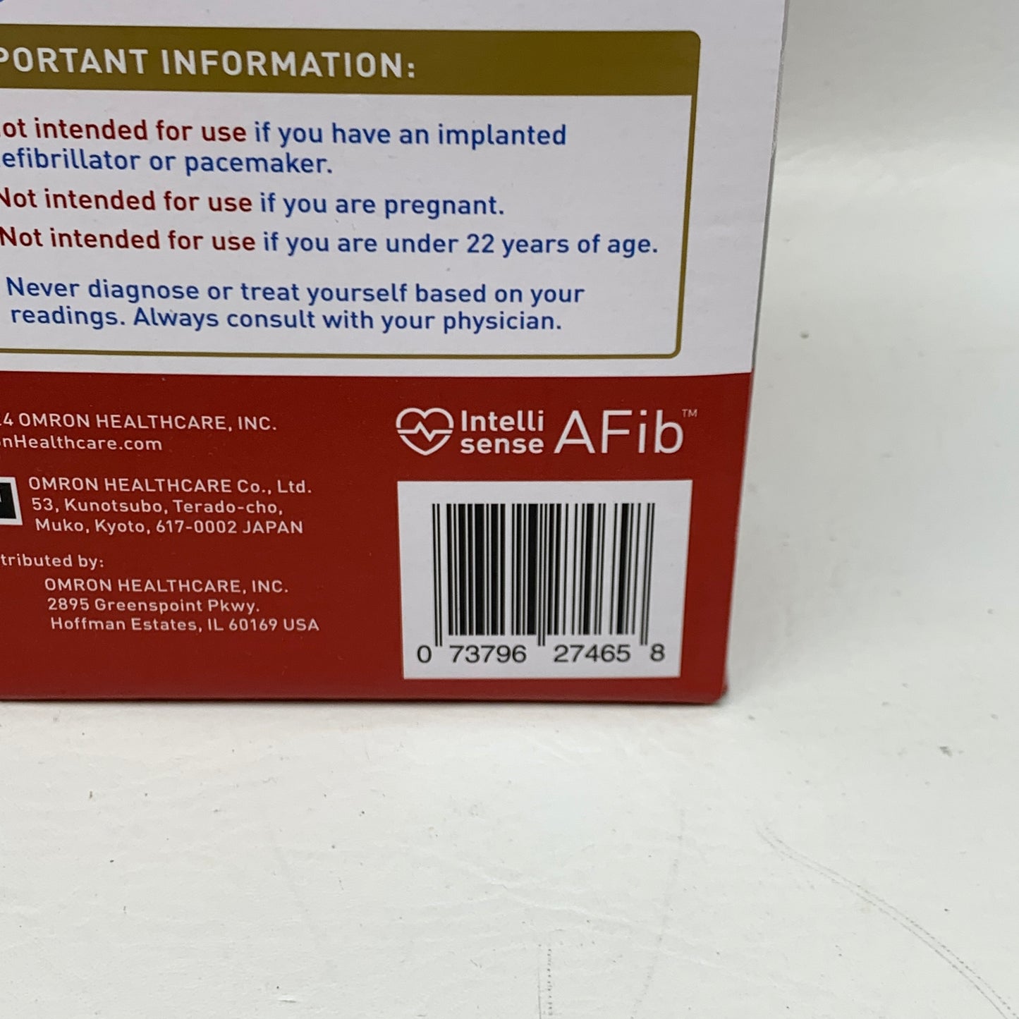 New Omron 10 Series Wireless Blood Pressure Monitor - BP7465 - AFib Detection