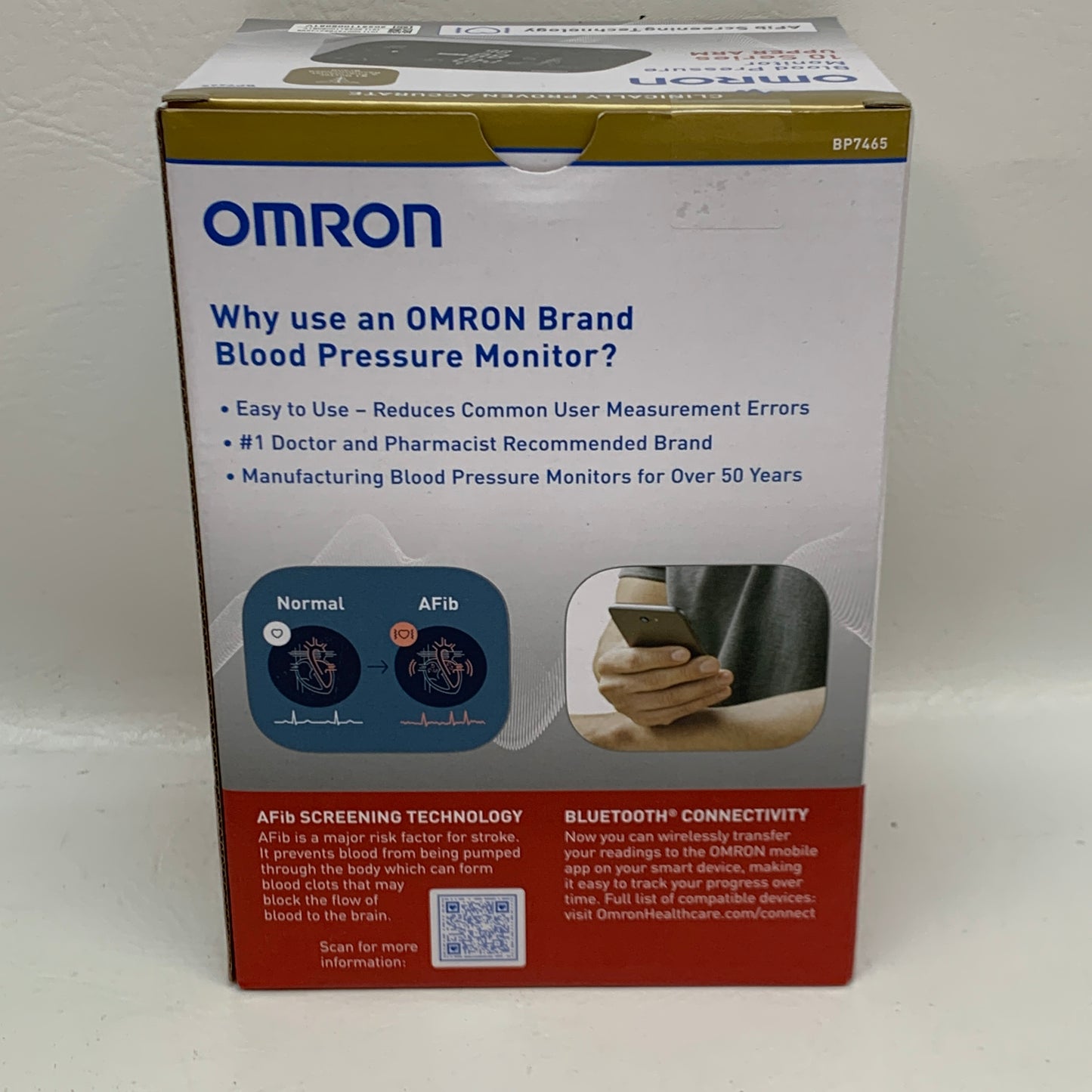 New Omron 10 Series Wireless Blood Pressure Monitor - BP7465 - AFib Detection