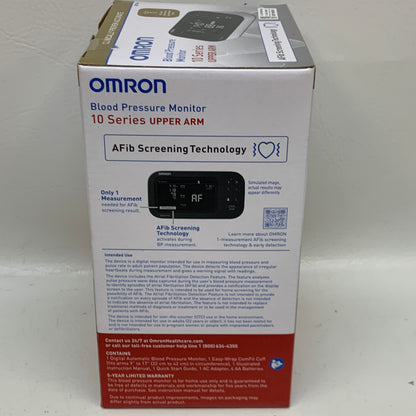 New Omron 10 Series Wireless Blood Pressure Monitor - BP7465 - AFib Detection