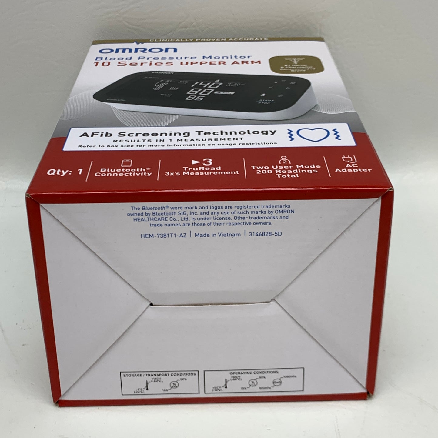 New Omron 10 Series Wireless Blood Pressure Monitor - BP7465 - AFib Detection