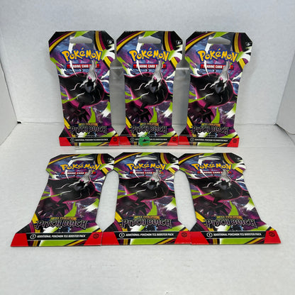 NEW Lot of 6 Pokémon Mega Evolution Pitch Black Sleeved Booster Packs