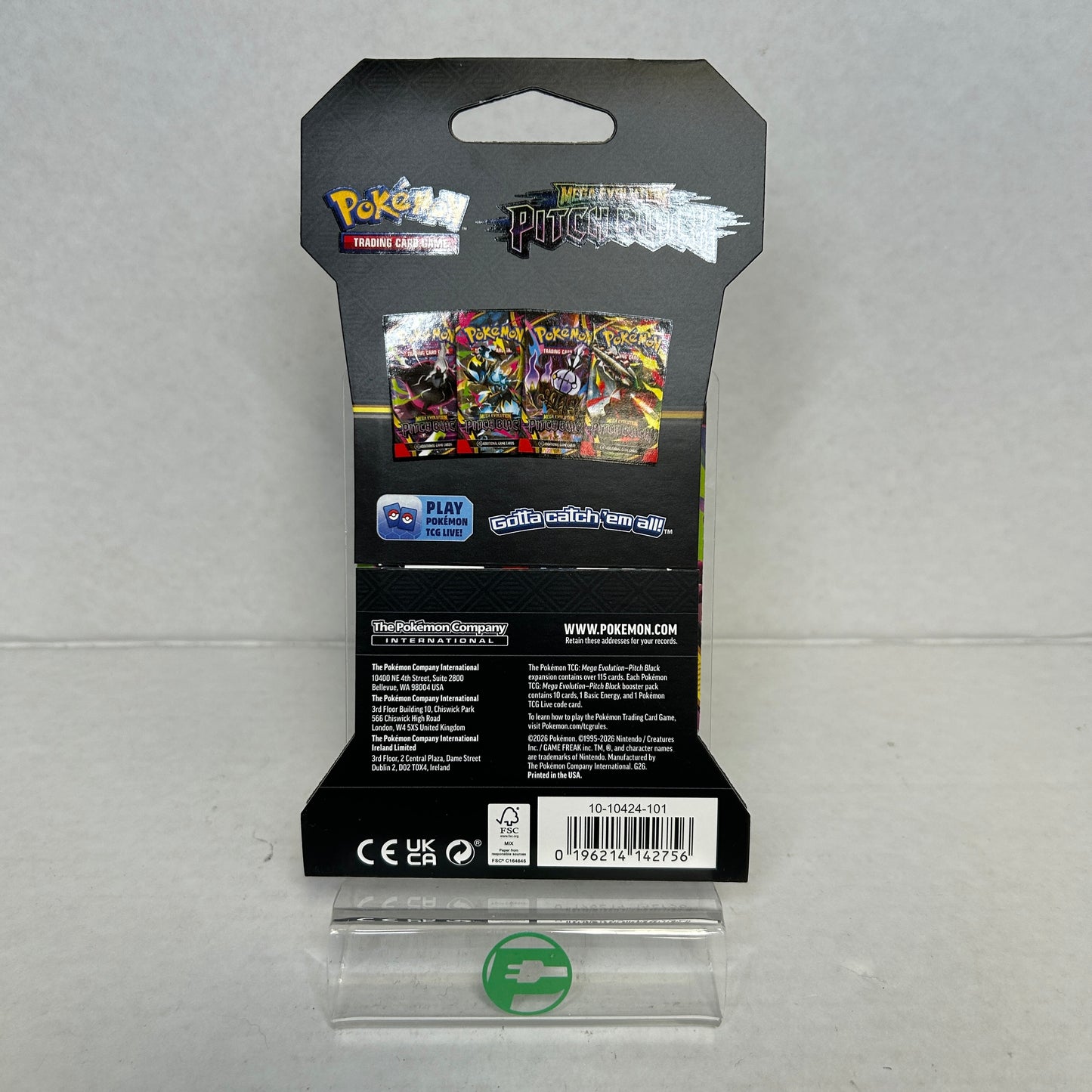 NEW Lot of 6 Pokémon Mega Evolution Pitch Black Sleeved Booster Packs