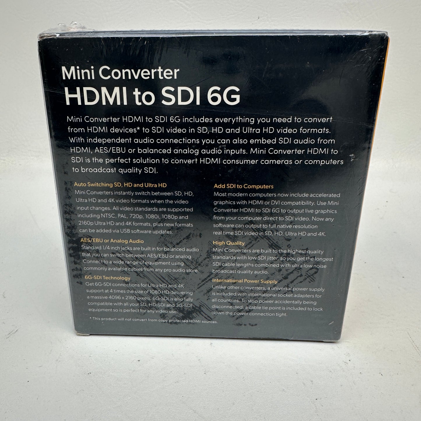 New BlackMagic Design Mini Converter HDMI to SDI 6G Converter BMD-CONVMBHS24K6G