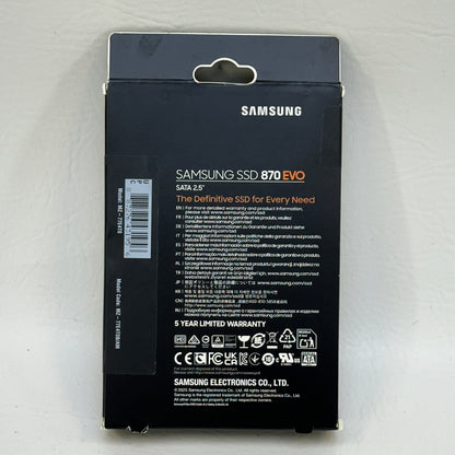 New Samsung 2.5" 870 EVO 4TB SATA III (6 Gb/s) SSD MZ-77E4T0BAM