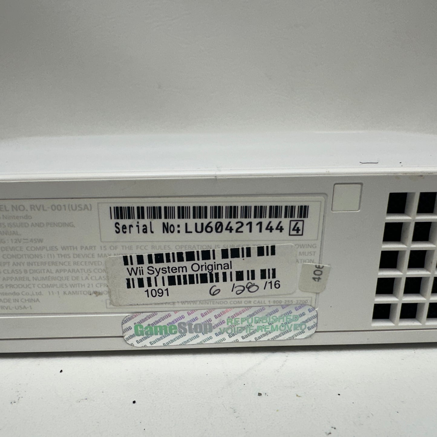 Nintendo Wii Console Gaming System RVL-001 White