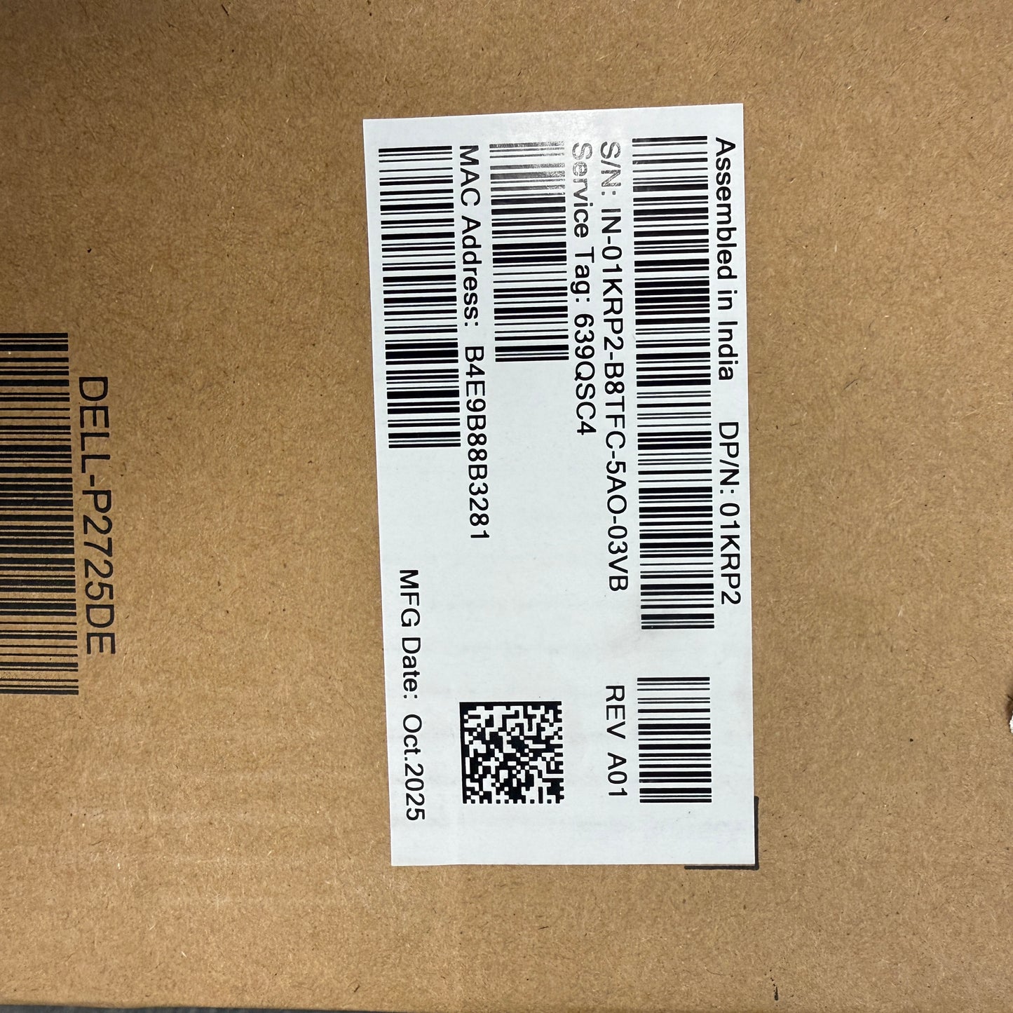 New Dell 27" 2725DE LED-Backlit LCD IPS Business Hub Docking Monitor