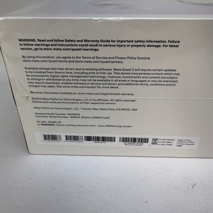 New Meta Quest 2 128GB Standalone All-in-One VR Headset KW49CM