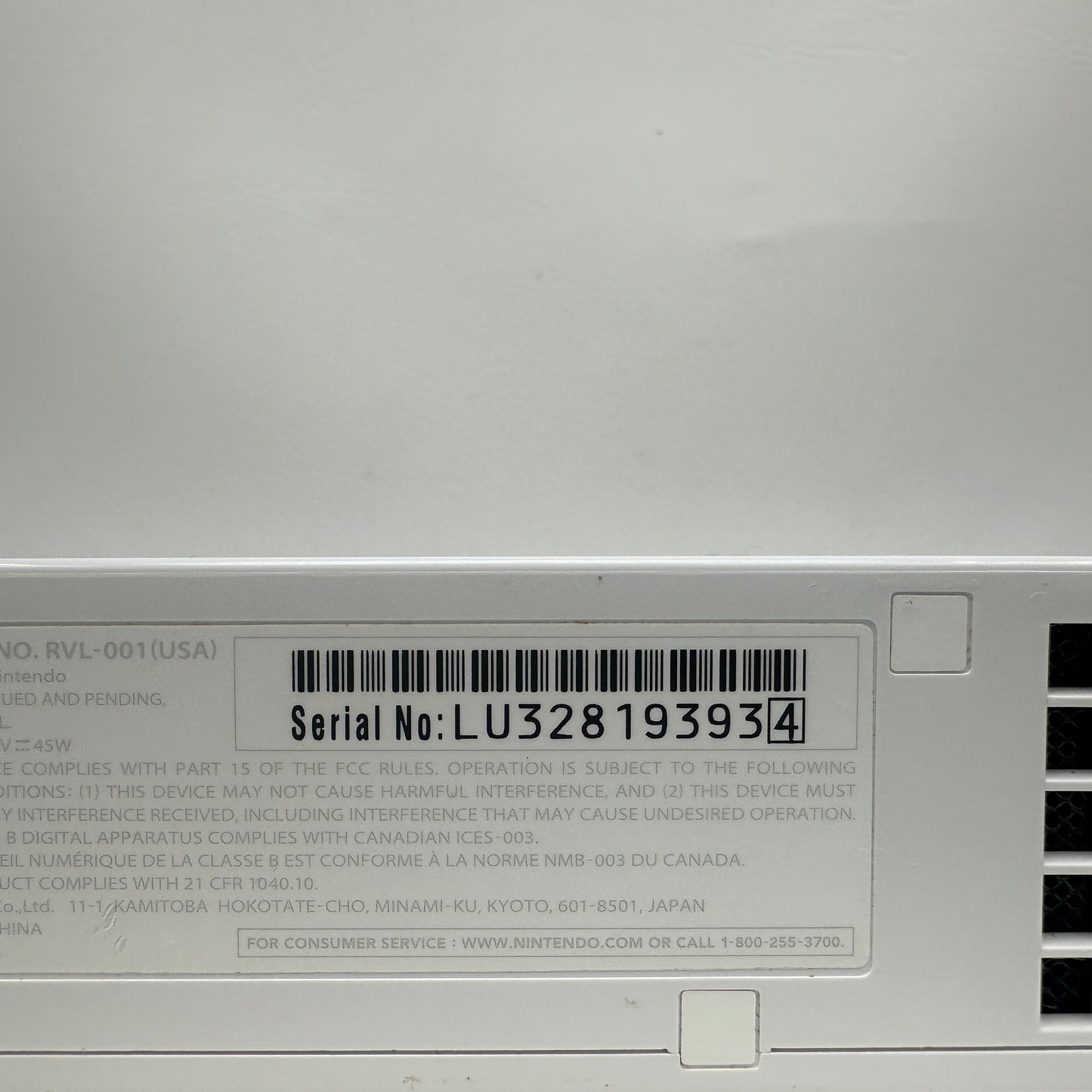 Nintendo Wii Console Gaming System RVL-001 White