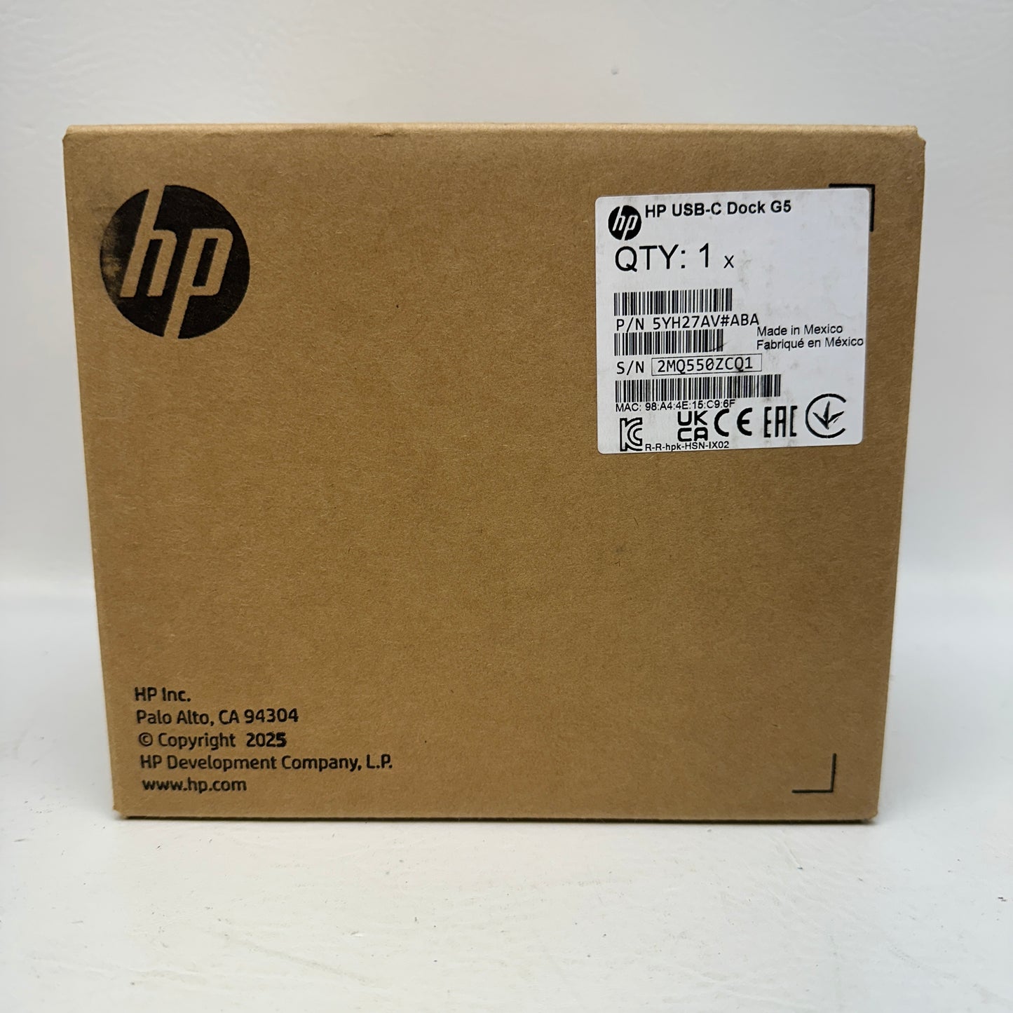 New HP USB-C G5 Docking Station 5YH27AV#ABA