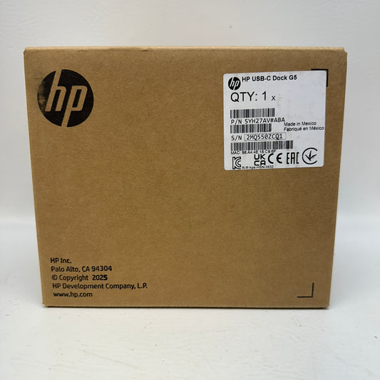 New HP USB-C G5 Docking Station 5YH27AV#ABA