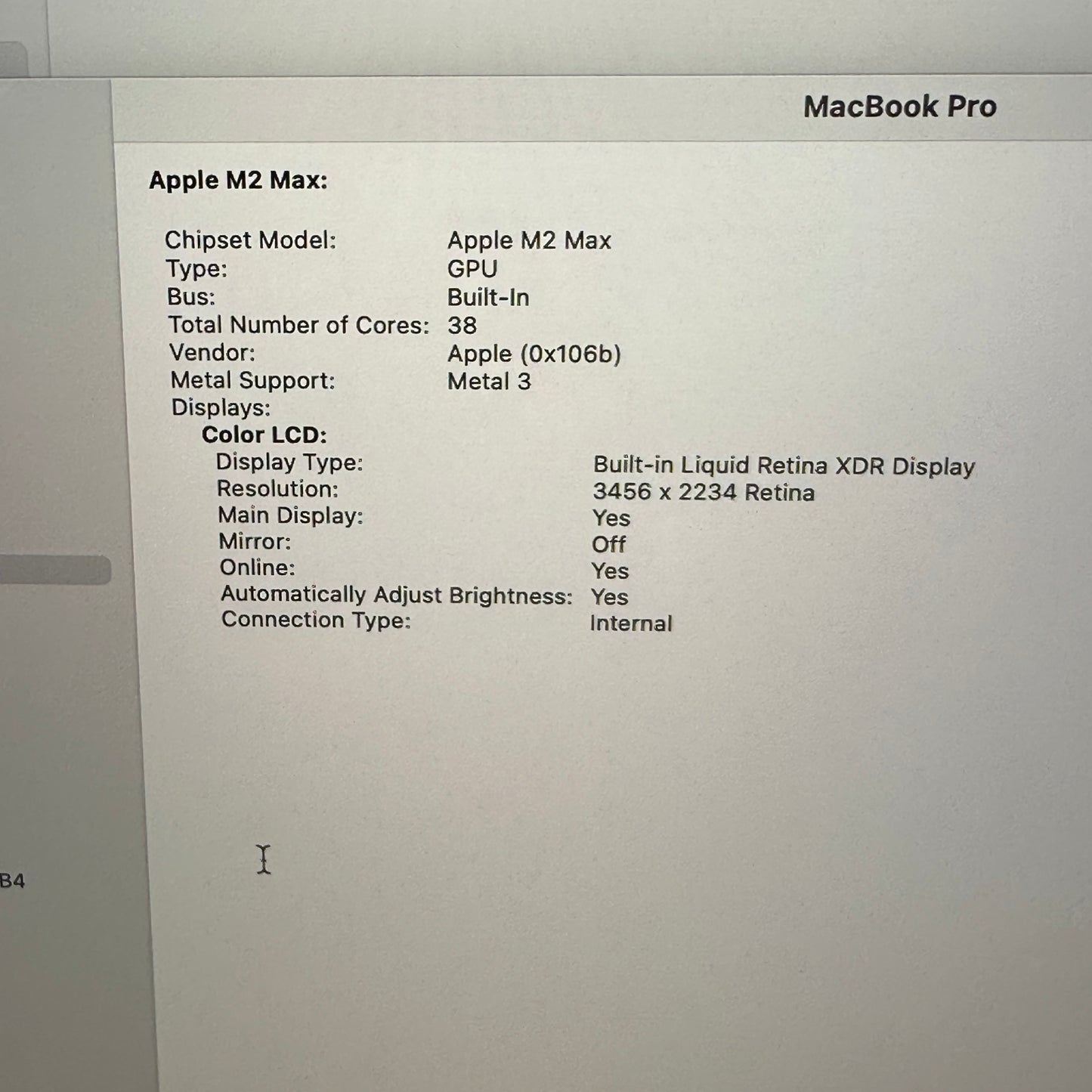 2023 Apple MacBook Pro 16" M2 Max 38C GPU 3.5GHz 96GB RAM 2TB SSD A2780