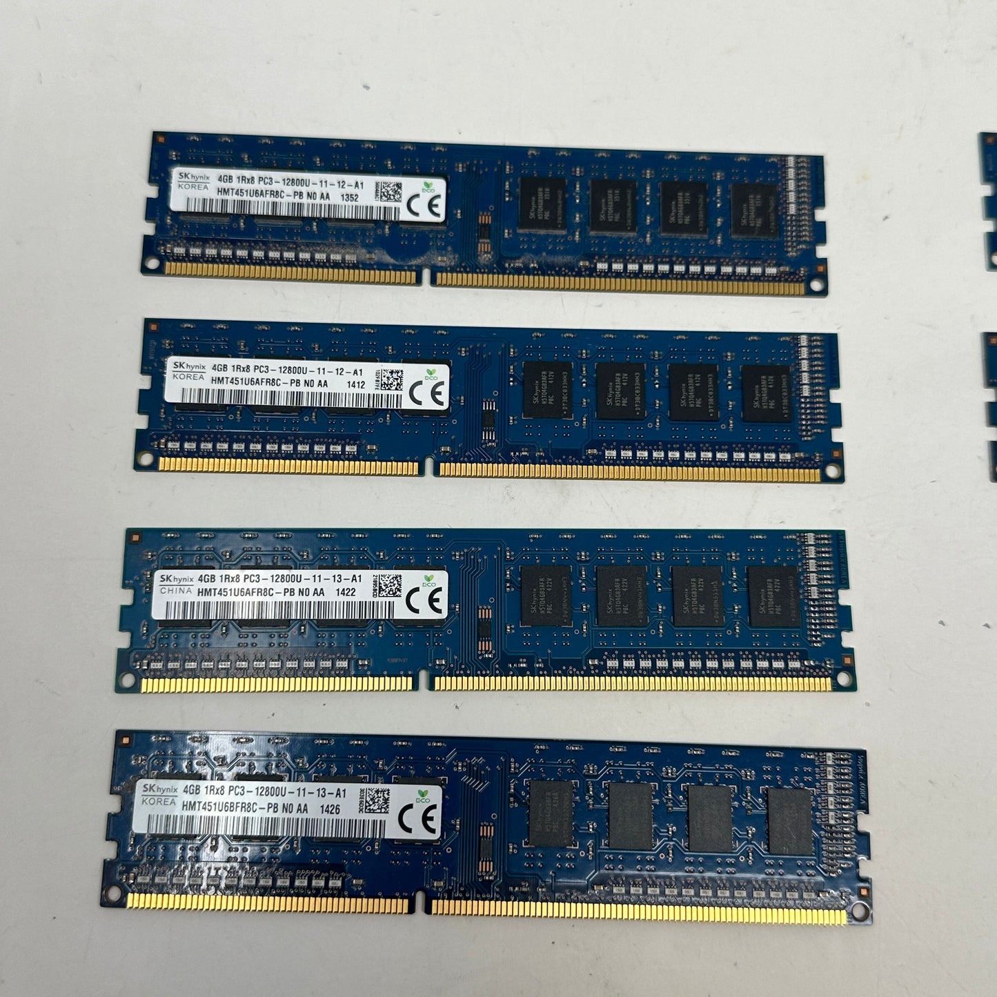 Lot 16 SK Hynix 1Rx8PC312800U1112A1 DDR3 1600MHz 4GB (1x4GB) RAM
