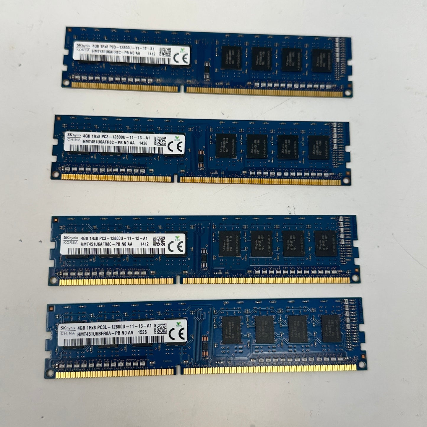 Lot 16 SK Hynix 1Rx8PC312800U1112A1 DDR3 1600MHz 4GB (1x4GB) RAM