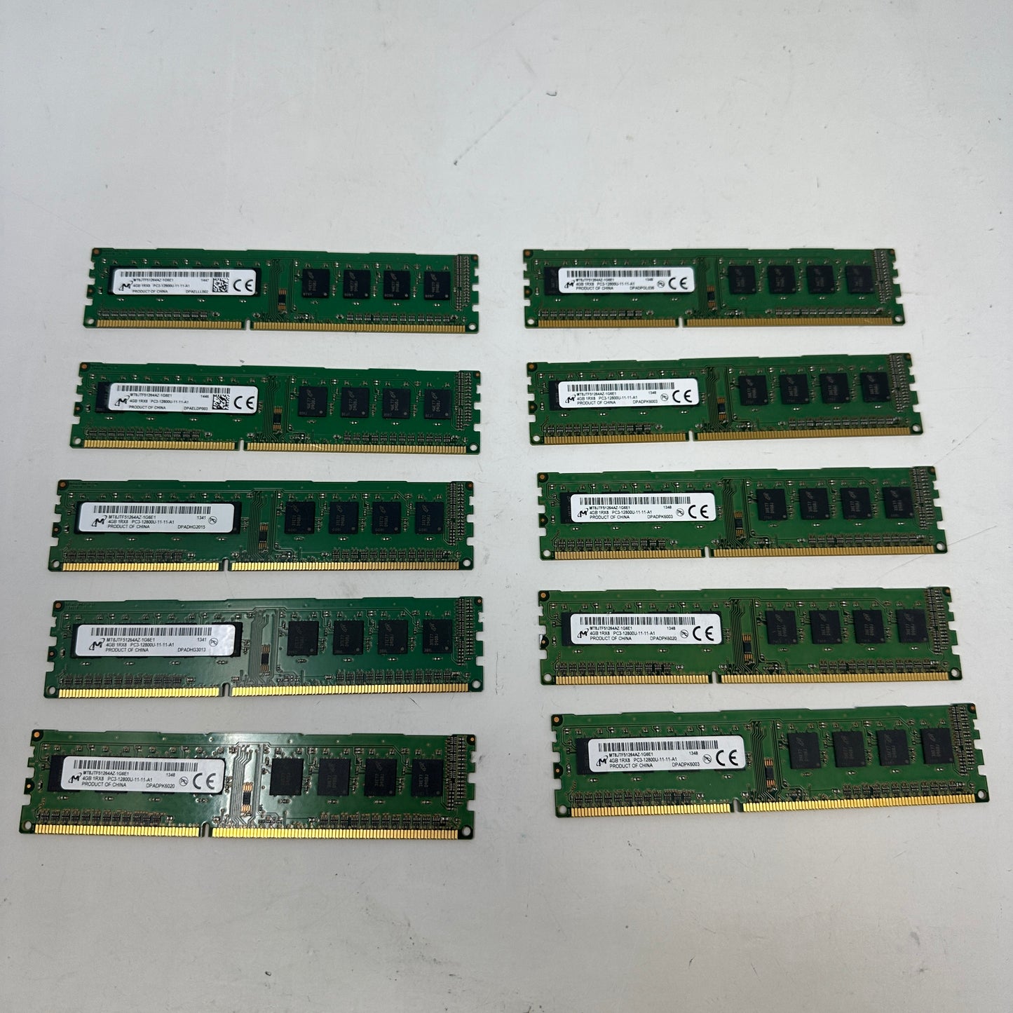 Lot of 10 Micron 4GB (1x4GB) RAM DDR3 1600MHz MT8JTF51264AZ