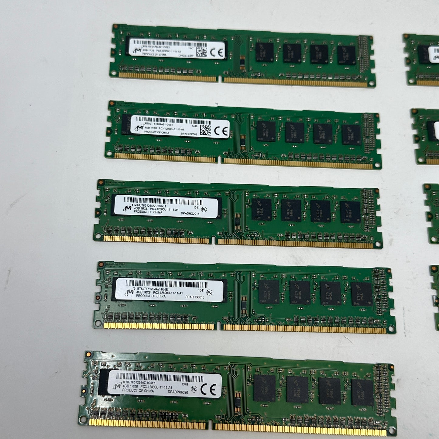 Lot of 10 Micron 4GB (1x4GB) RAM DDR3 1600MHz MT8JTF51264AZ
