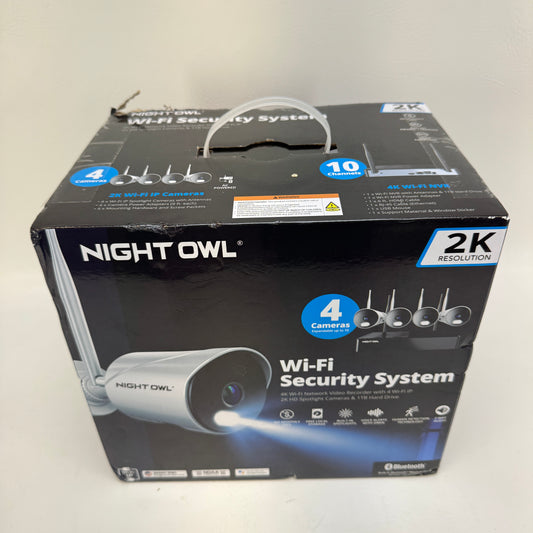 New Night Owl 2K Wi-Fi Security System  Surveillance Camera WM-BTWN81-2-4L