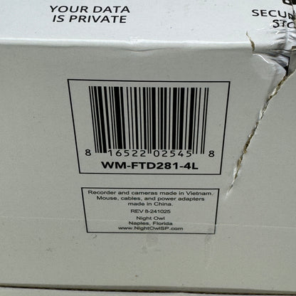 New Night Owl 2K Wired Security System WM-FTD281-4L