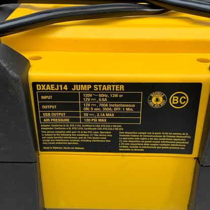 DEWALT DXAEJ14 Digital Portable Power Station Jump Starter