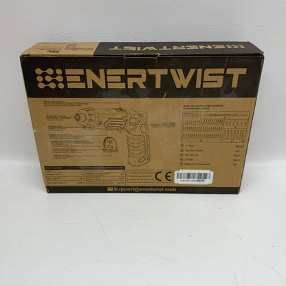 New Enertwist 8V Max Cordless Screwdriver ET-CS-8 Pivot Handle 82pc Bit Set Case
