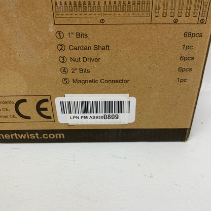 New Enertwist 8V Max Cordless Screwdriver ET-CS-8 Pivot Handle 82pc Bit Set Case