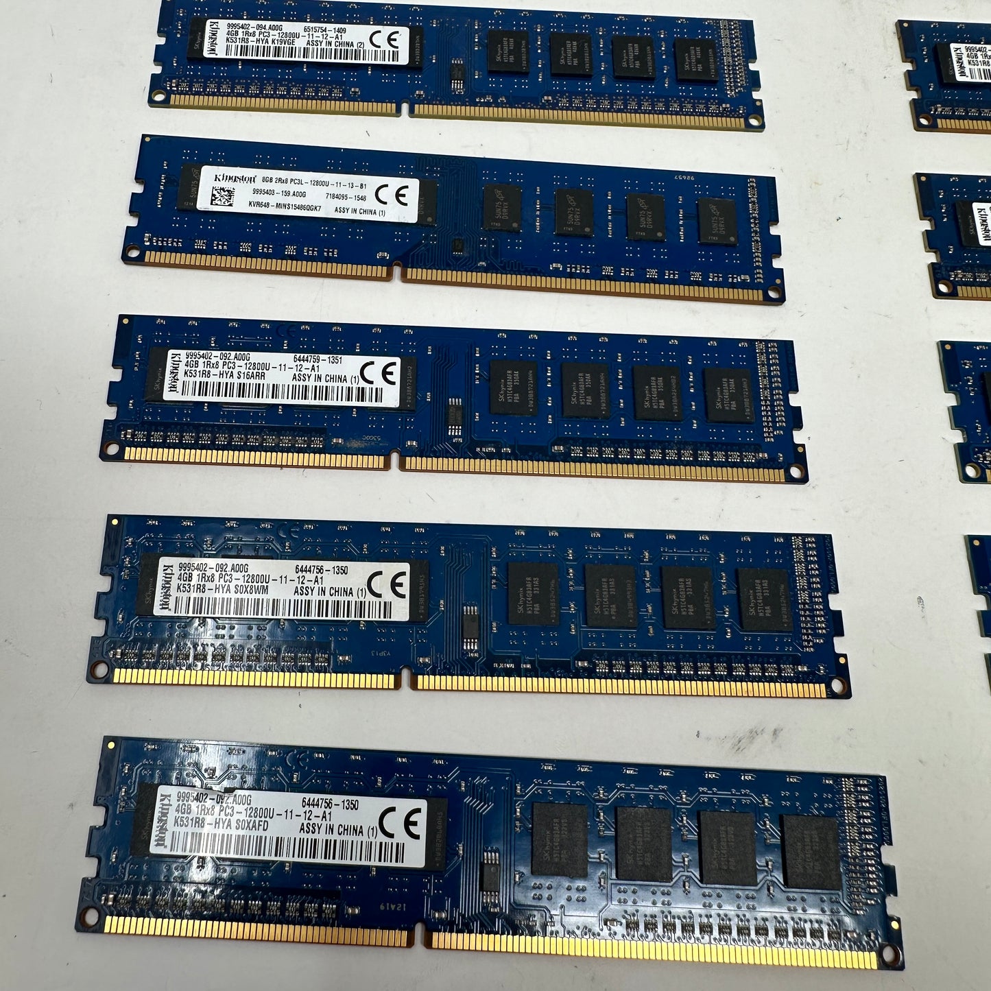 Lot Of 15 Kingston 4GB (1x4GB) RAM DDR3 1600MHz K531R8-HYA