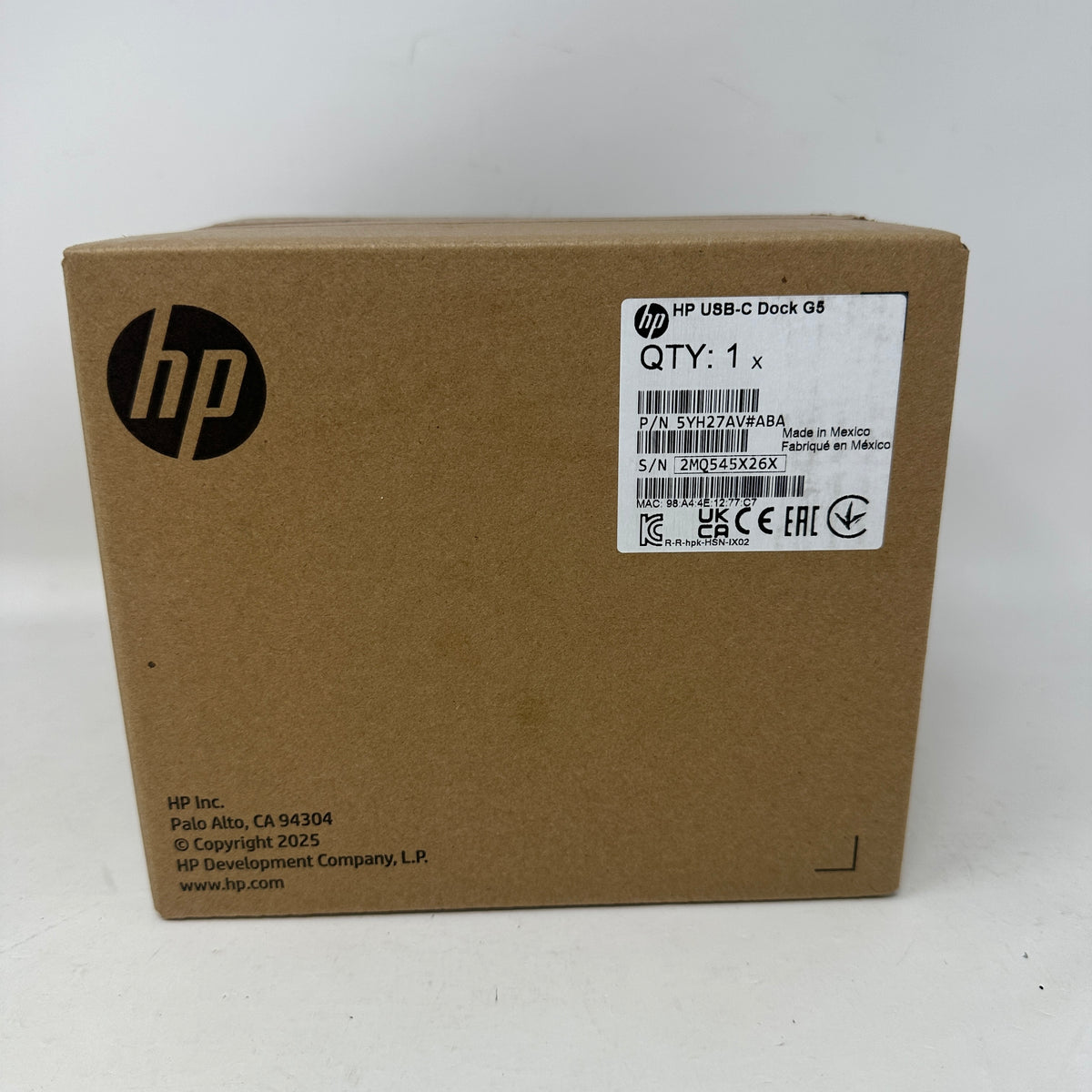 New HP USB-C G5 Docking Station 5YH27AV#ABA