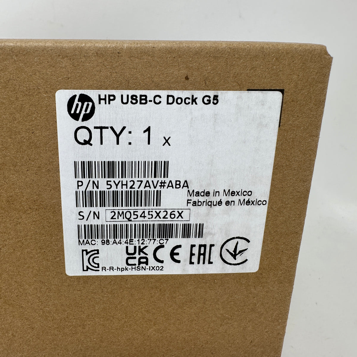 New HP USB-C G5 Docking Station 5YH27AV#ABA