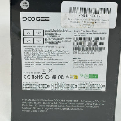 New Doogee S Punk Pro 512GB Space Silver 32GB RAM GSM Unlocked Rugged Phone