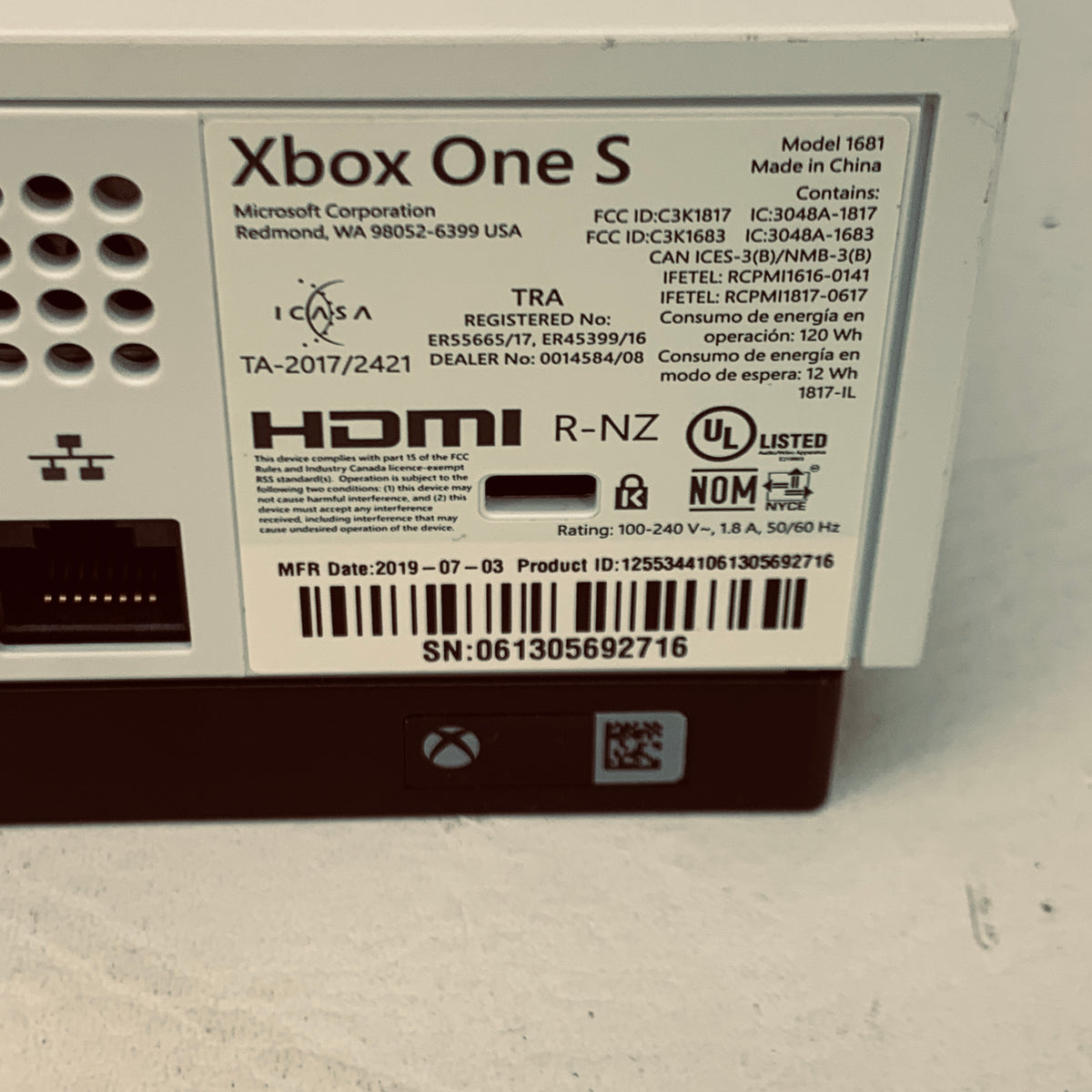 Microsoft Xbox One S 1TB Console Gaming System White 1681
